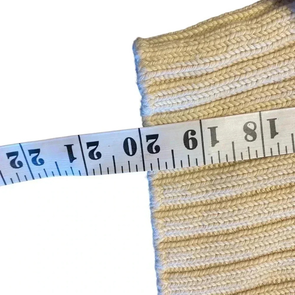 GAP cream vintage 90’s SOFT cozy cotton chunky boxy knit scoop neck sweater SZ-L - Picture 5 of 6